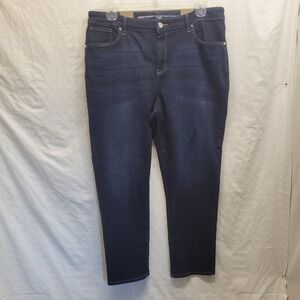 Chicos Perfect Stretch Girlfriend Slim Leg Ankle Jeans Manhattan Dark Wash Sz 3